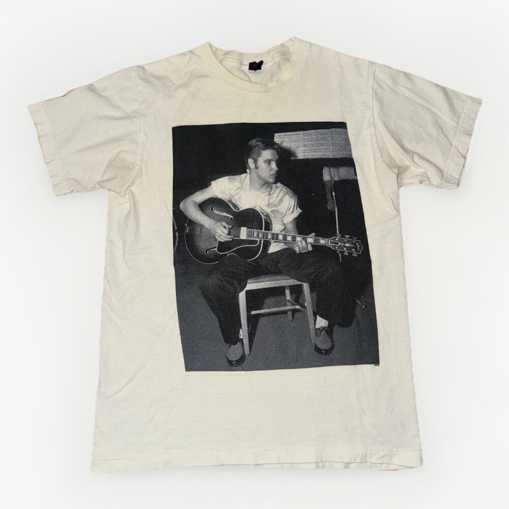 Vintag Elvis Presley T-Shirt White Medium 18x24 Band Tee